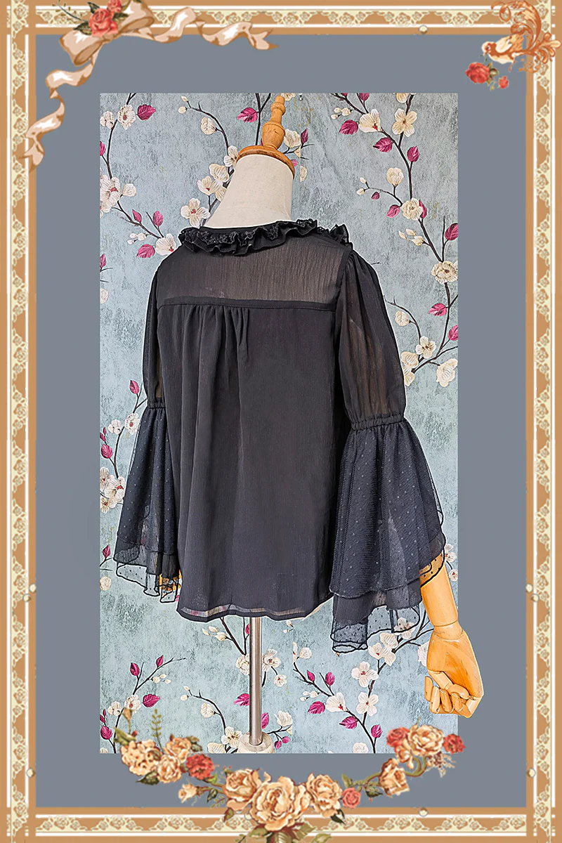 Elegant Lolita Loose Blouse Lace Multicolor - Image 4