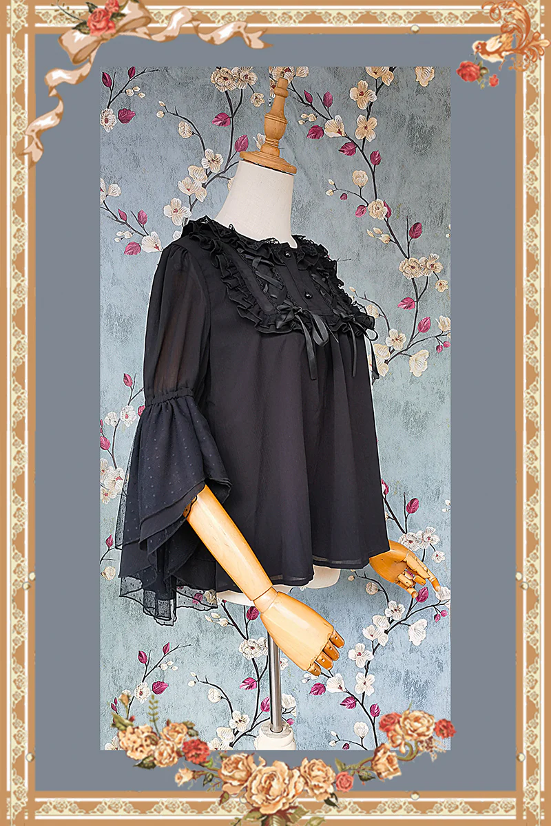 Elegant Lolita Loose Blouse Lace Multicolor - Image 5