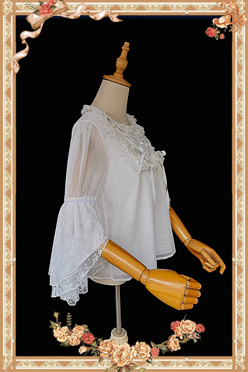 Elegant Lolita Loose Blouse Lace Multicolor - Image 8