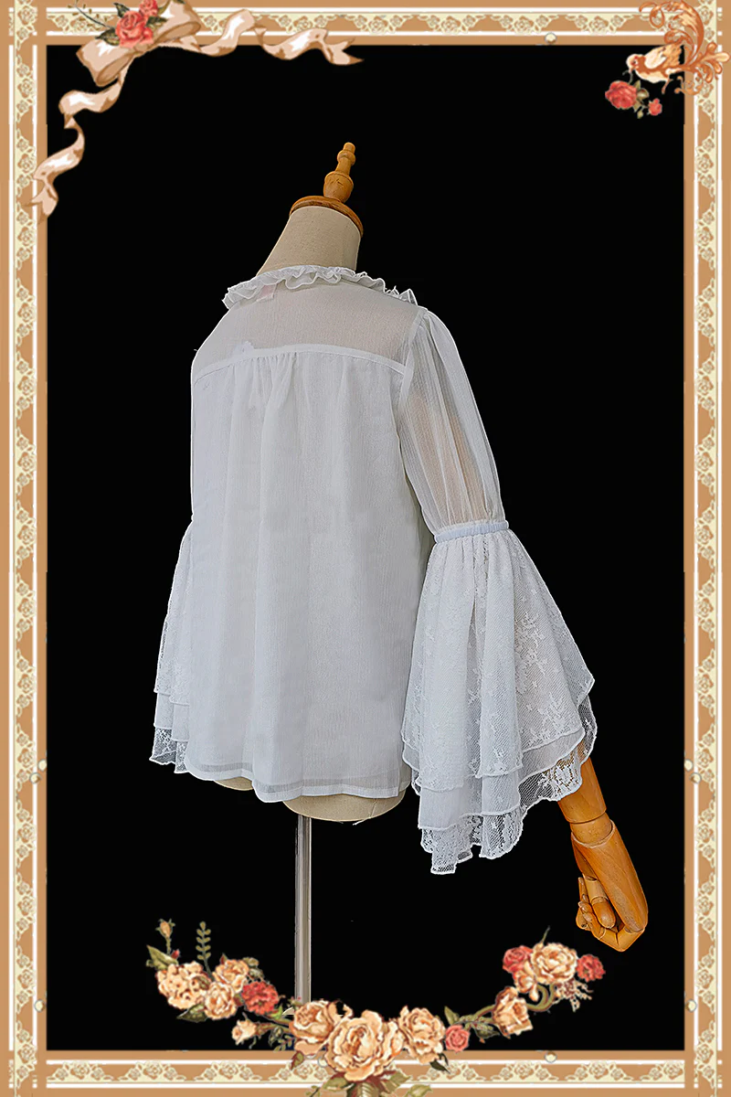 Elegant Lolita Loose Blouse Lace Multicolor - Image 9