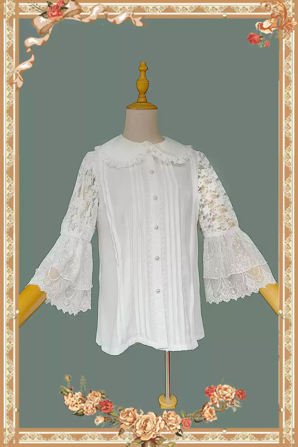 Vintage Doll Patchwork Sleeve Lolita OP - Image 10