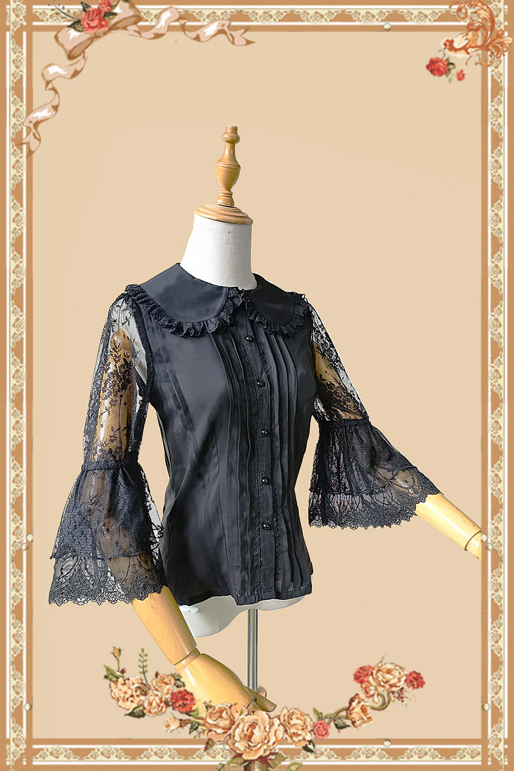 Vintage Doll Patchwork Sleeve Lolita OP - Image 11