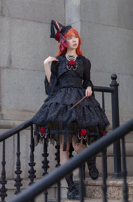 Witch's Apprentice - Gothic Lolita Split Type Black Suit - Image 25
