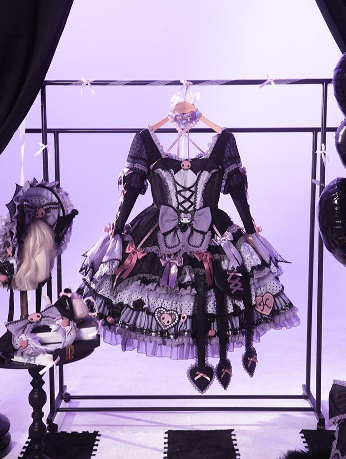 IP Collab Gorgeous Lolita OP Dress, Polka Dot Accent - Image 15