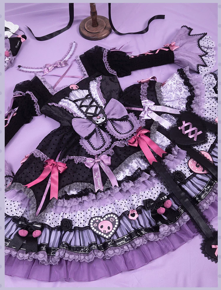 IP Collab Gorgeous Lolita OP Dress, Polka Dot Accent - Image 6