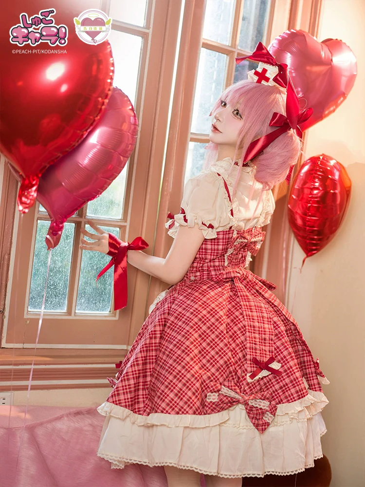 Confession Balloon - Red Plaid Cake Skirt - IP Collab Lolita Plaid JSK Dress - Image 11
