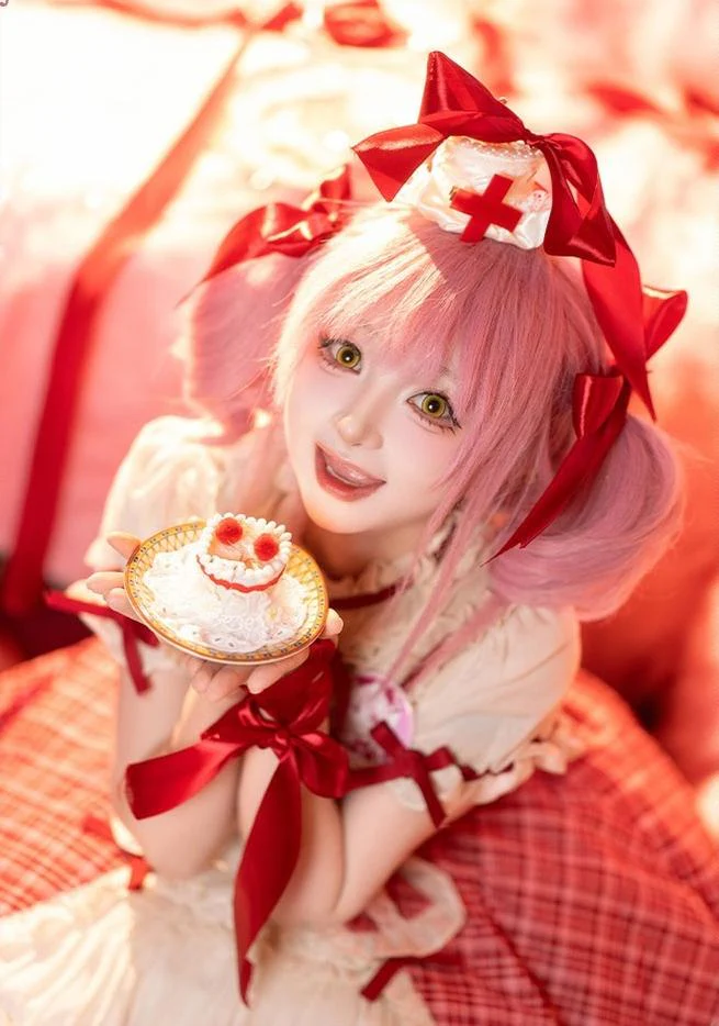 Confession Balloon - Red Plaid Cake Skirt - IP Collab Lolita Plaid JSK Dress - Image 13