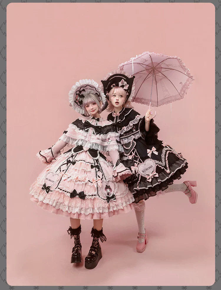 IP Collaboration Sweet Lolita JSK Dress Set,Kuromi Details - Image 10