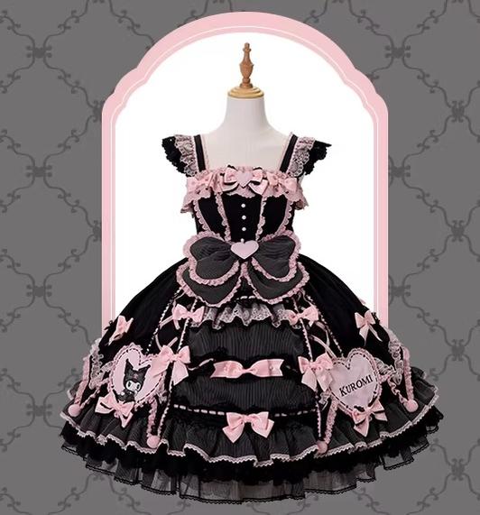 IP Collaboration Sweet Lolita JSK Dress Set,Kuromi Details - Image 17