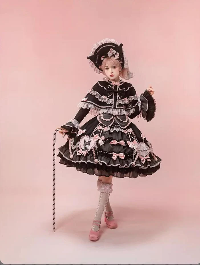 IP Collaboration Sweet Lolita JSK Dress Set,Kuromi Details - Image 3
