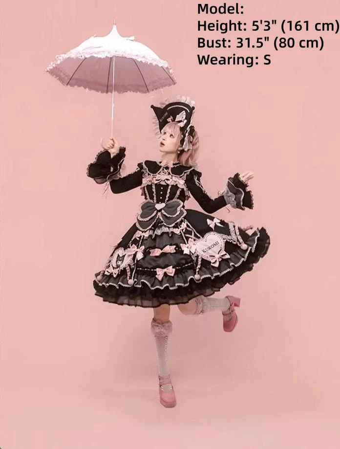 IP Collaboration Sweet Lolita JSK Dress Set,Kuromi Details - Image 5