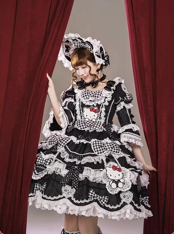 IP Collaboration Sweet Lolita OP Dress, Kitty Details - Image 19