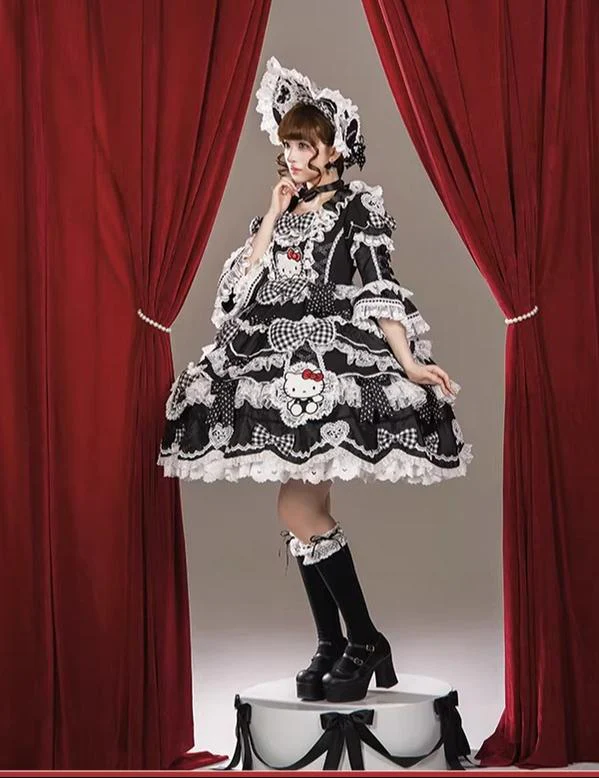 IP Collaboration Sweet Lolita OP Dress, Kitty Details - Image 20