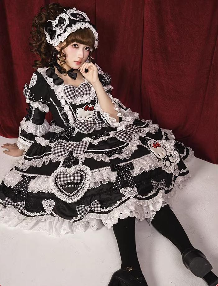 IP Collaboration Sweet Lolita OP Dress, Kitty Details - Image 21