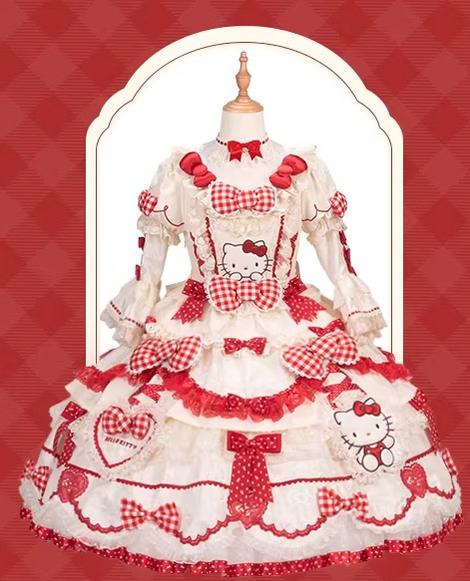 IP Collaboration Sweet Lolita OP Dress, Kitty Details - Image 25
