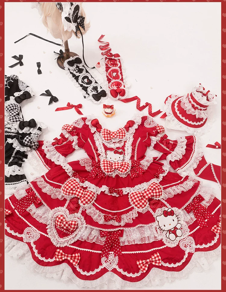 IP Collaboration Sweet Lolita OP Dress, Kitty Details - Image 27