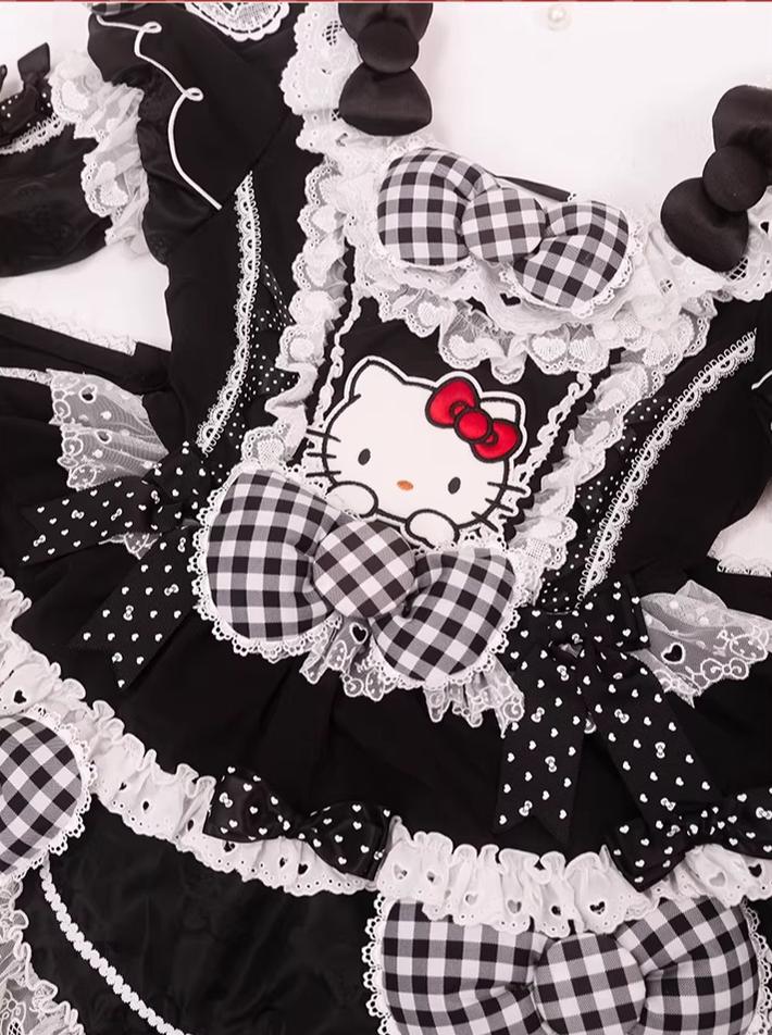 IP Collaboration Sweet Lolita OP Dress, Kitty Details - Image 4