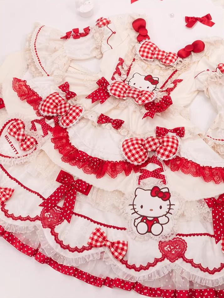 IP Collaboration Sweet Lolita OP Dress, Kitty Details - Image 5