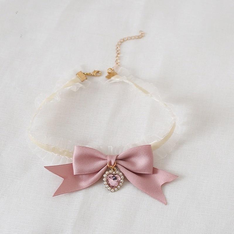 Xiaogui - Ivory & Pink Sweet Lolita Headdress Bridal Lace Headwear - Image 16