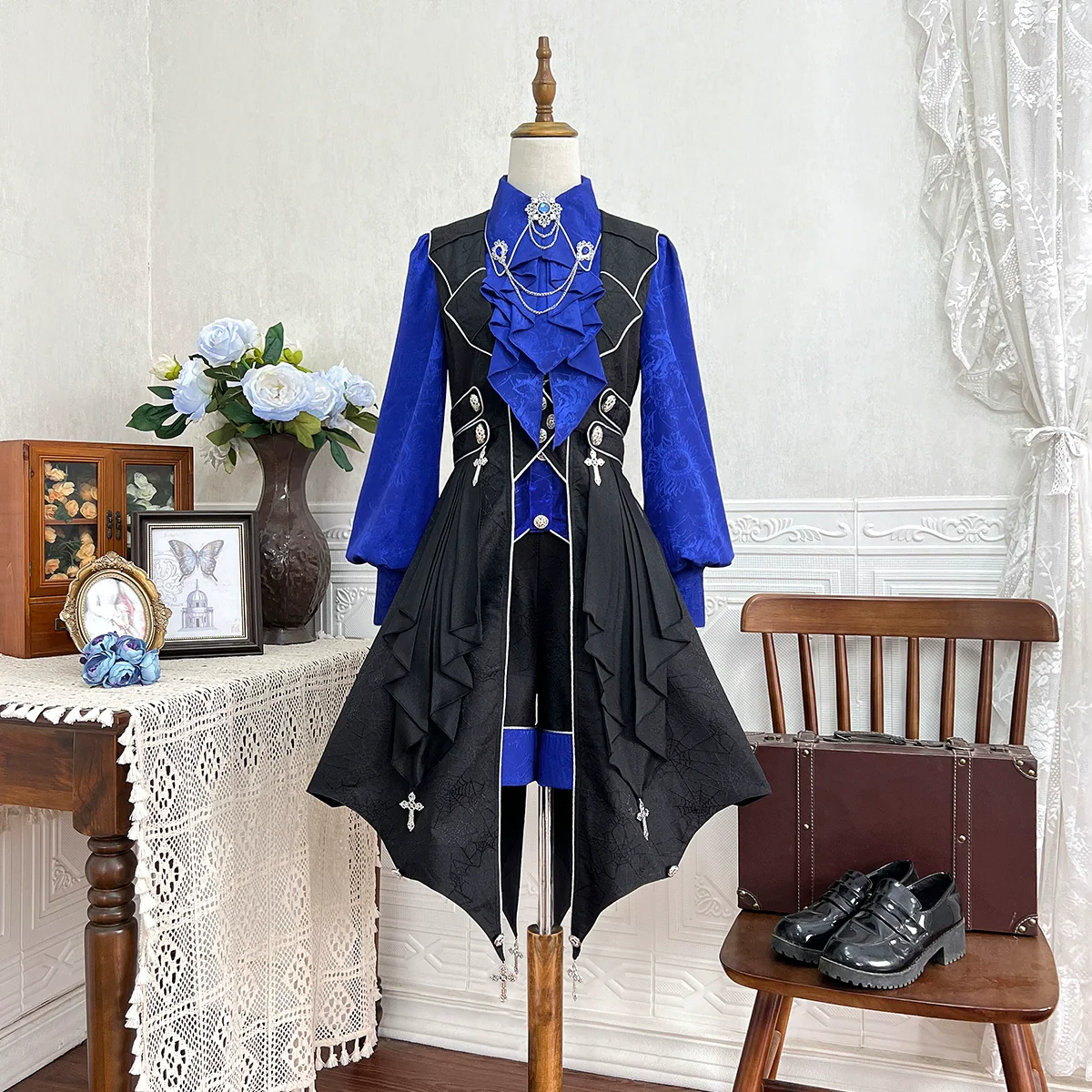 Knight's Code - Jacquard Ouji Fashion Vest Set, Detachable Jabot - Image 10