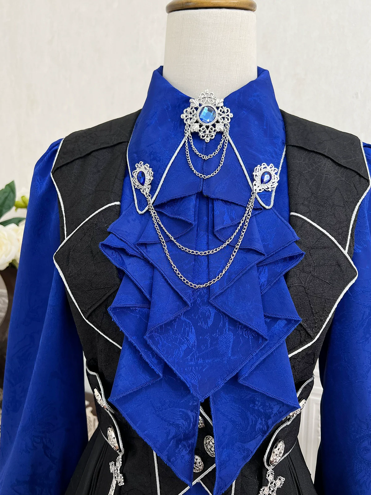 Knight's Code - Jacquard Ouji Fashion Vest Set, Detachable Jabot - Image 12