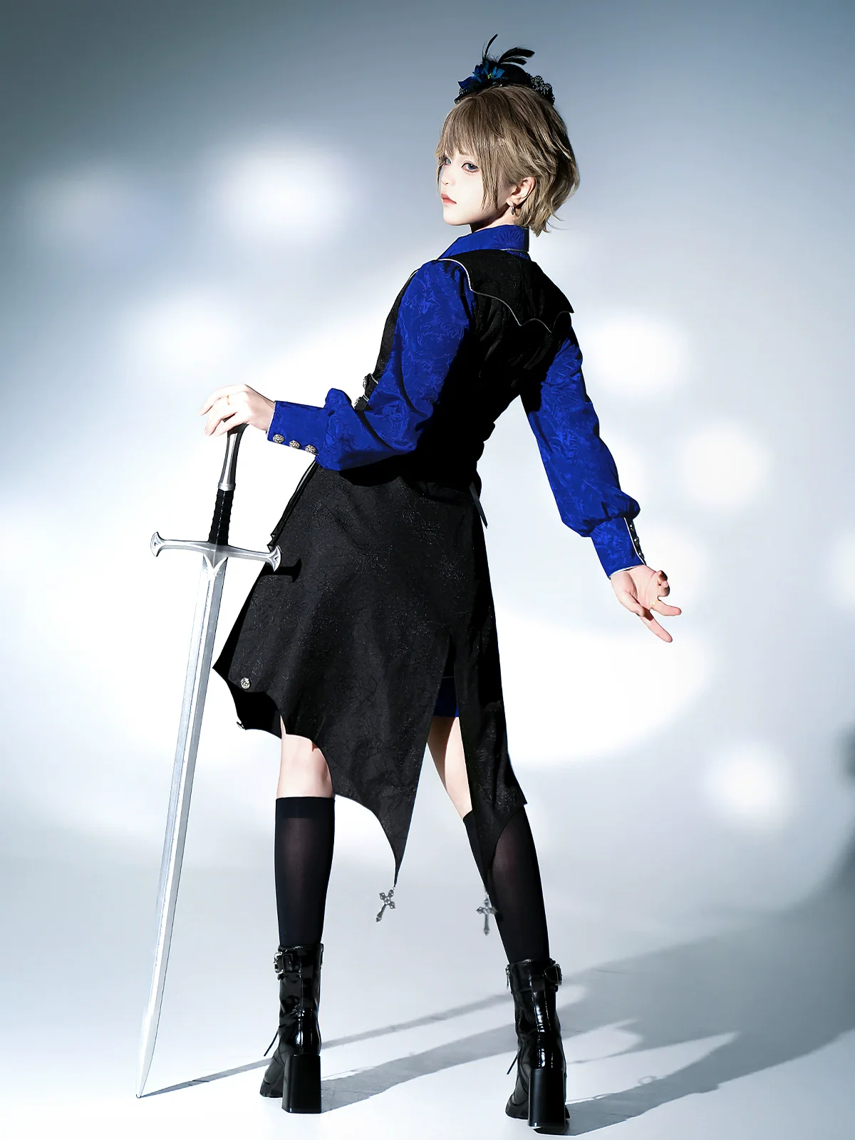 Knight's Code - Jacquard Ouji Fashion Vest Set, Detachable Jabot - Image 3