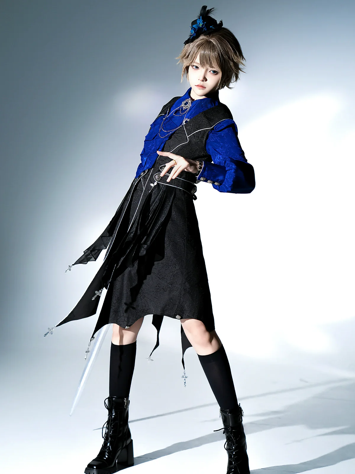 Knight's Code - Jacquard Ouji Fashion Vest Set, Detachable Jabot - Image 7