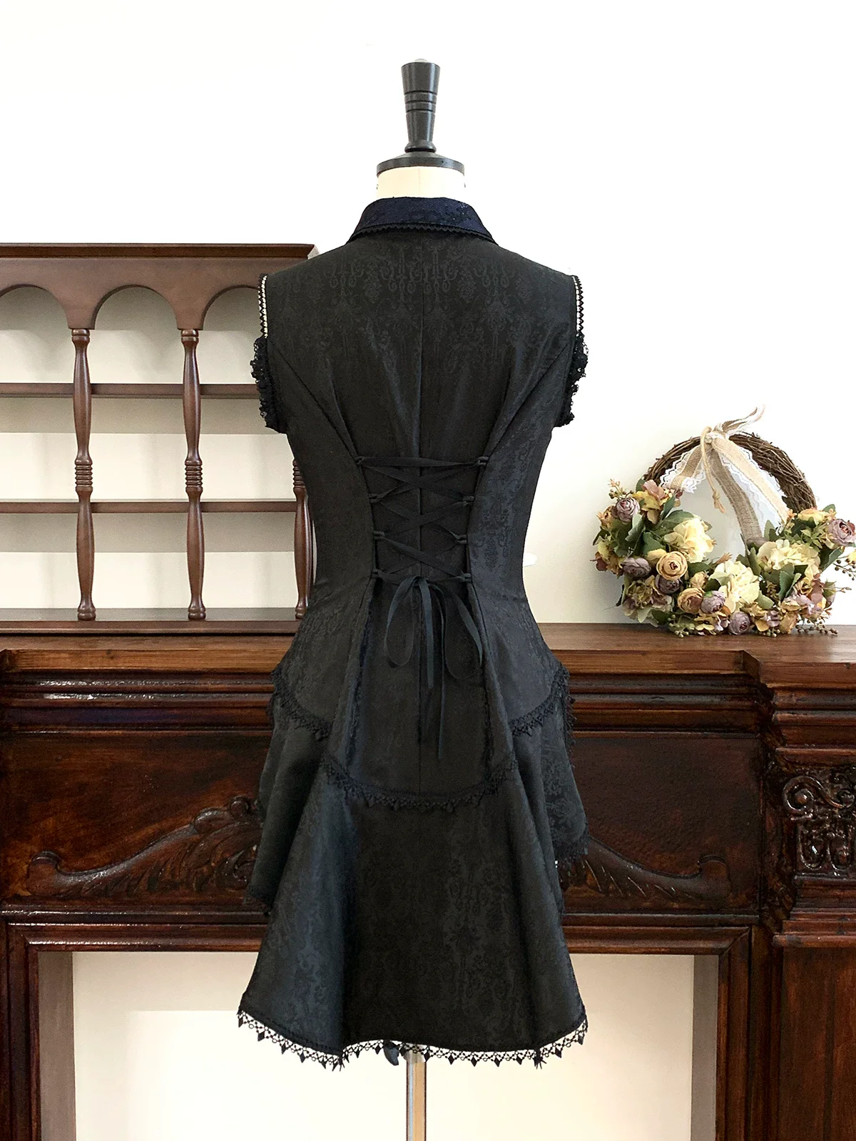 Chill Rice - Jacquard Sleeveless Ouji Lolita Blouse, Lace Accent - Image 11