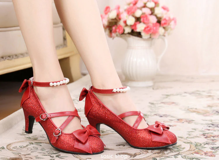 Sosic shop - Japanese Style Sequins Bow High Heels - Image 21