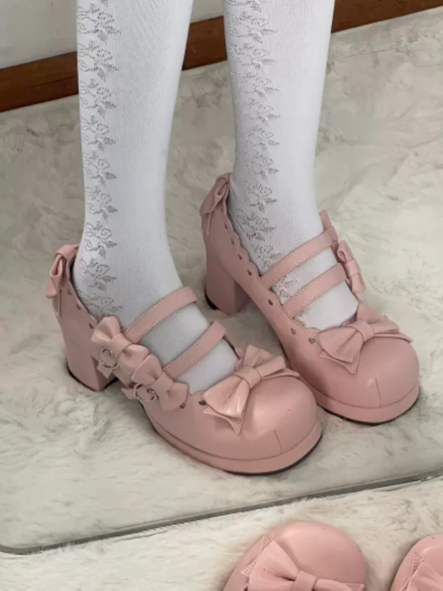 Japanese Style Wooden Platform Wa Lolita Shoes - Image 13