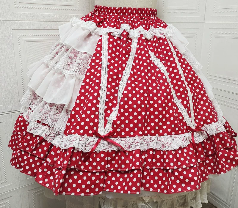 Japanese Sweet Lolita Skirt Retro Showa Knee Cake Dress - Image 2