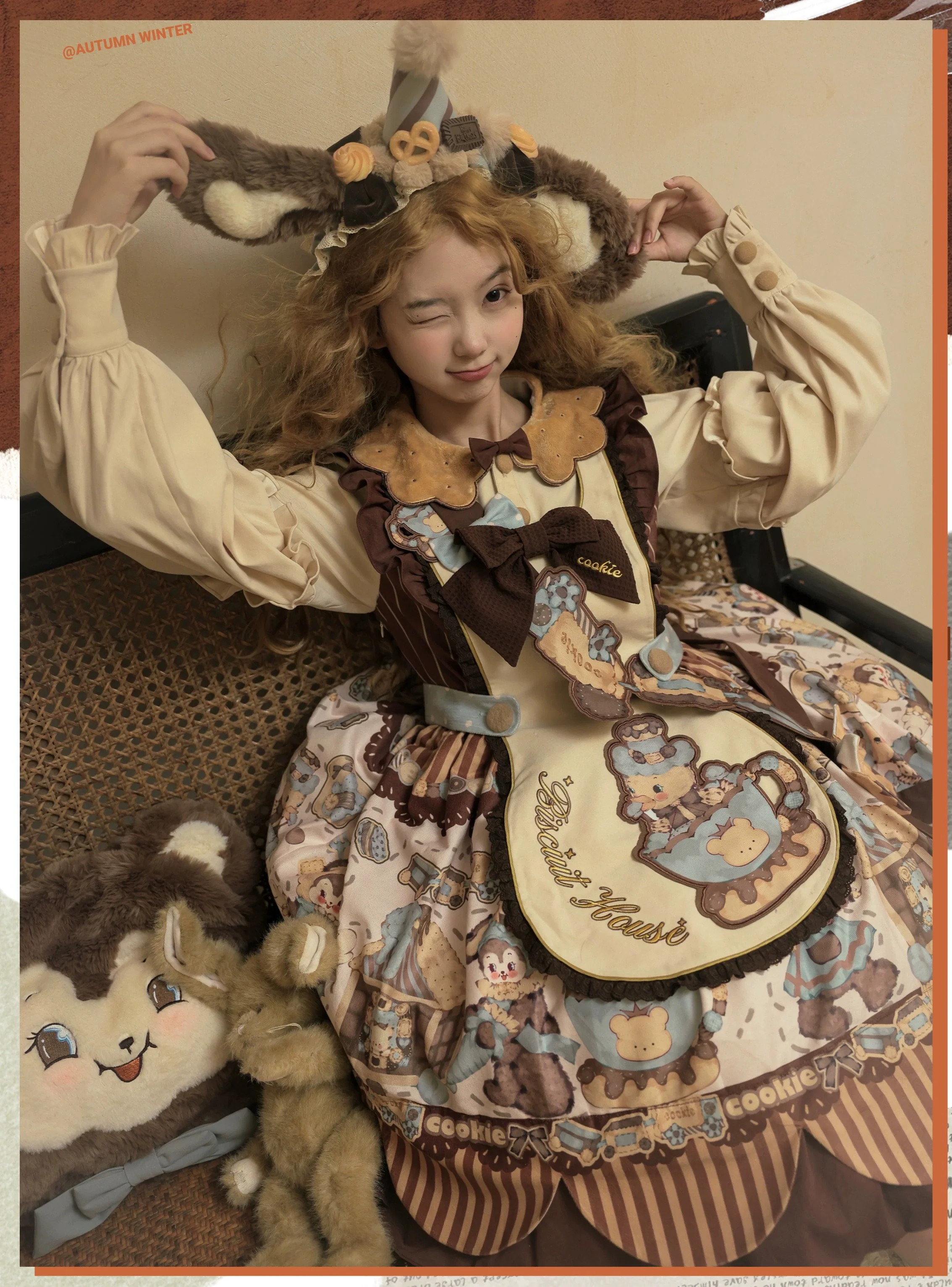 Bear Cookies - Kawaii Bear Printed Vintage Lolita Dress - Image 11