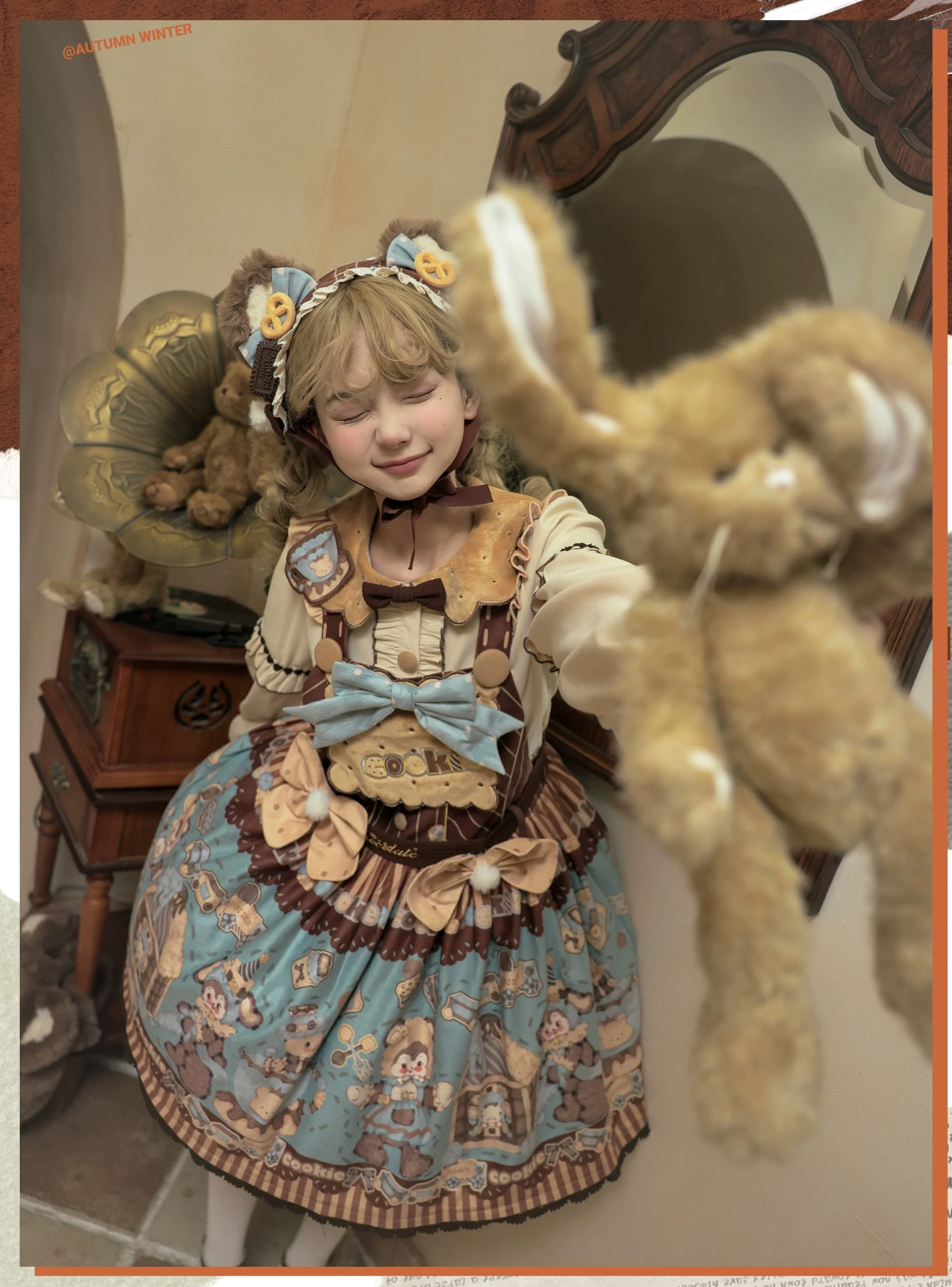 Bear Cookies - Kawaii Bear Printed Vintage Lolita Dress - Image 14