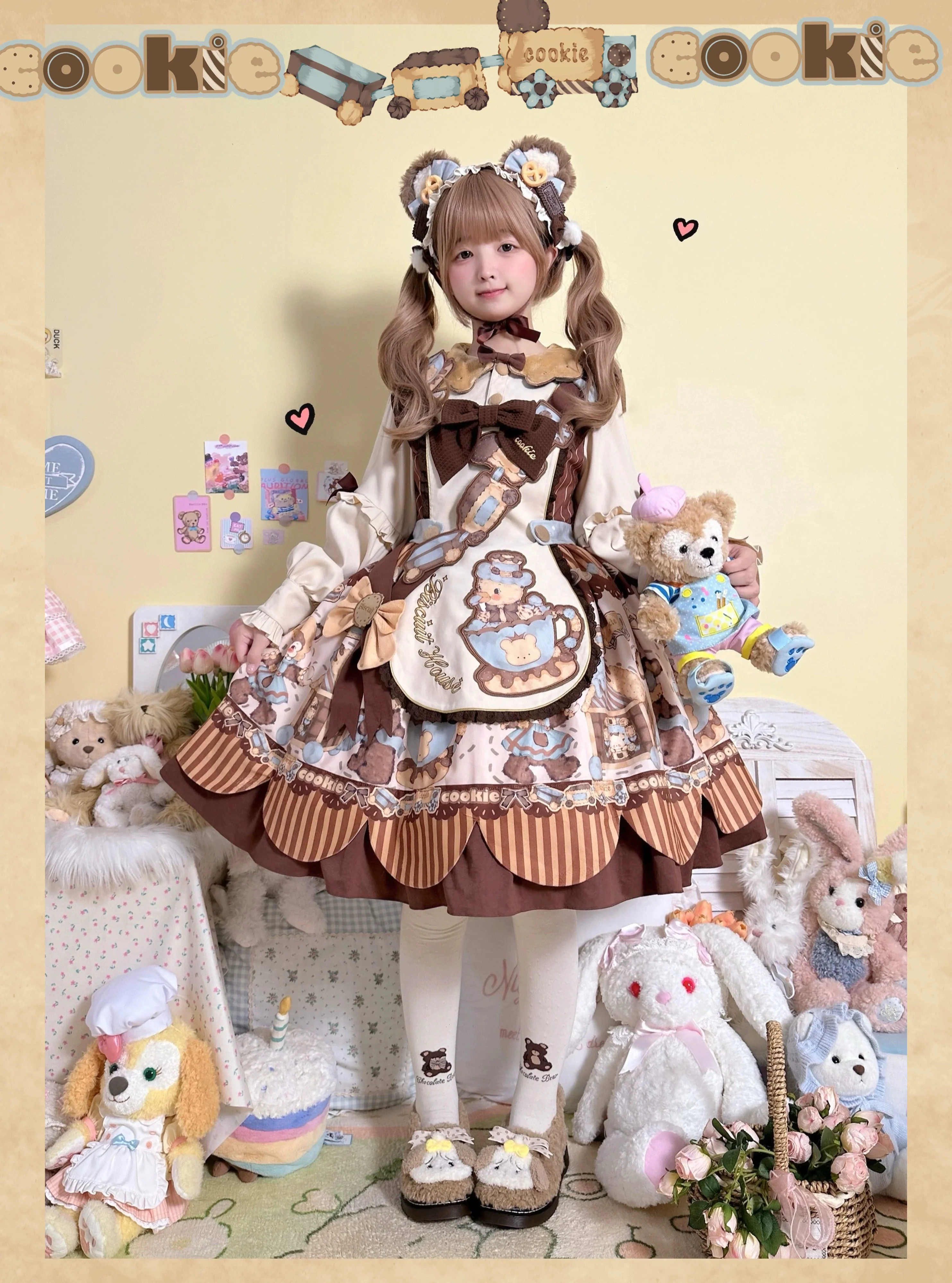 Bear Cookies - Kawaii Bear Printed Vintage Lolita Dress - Image 17