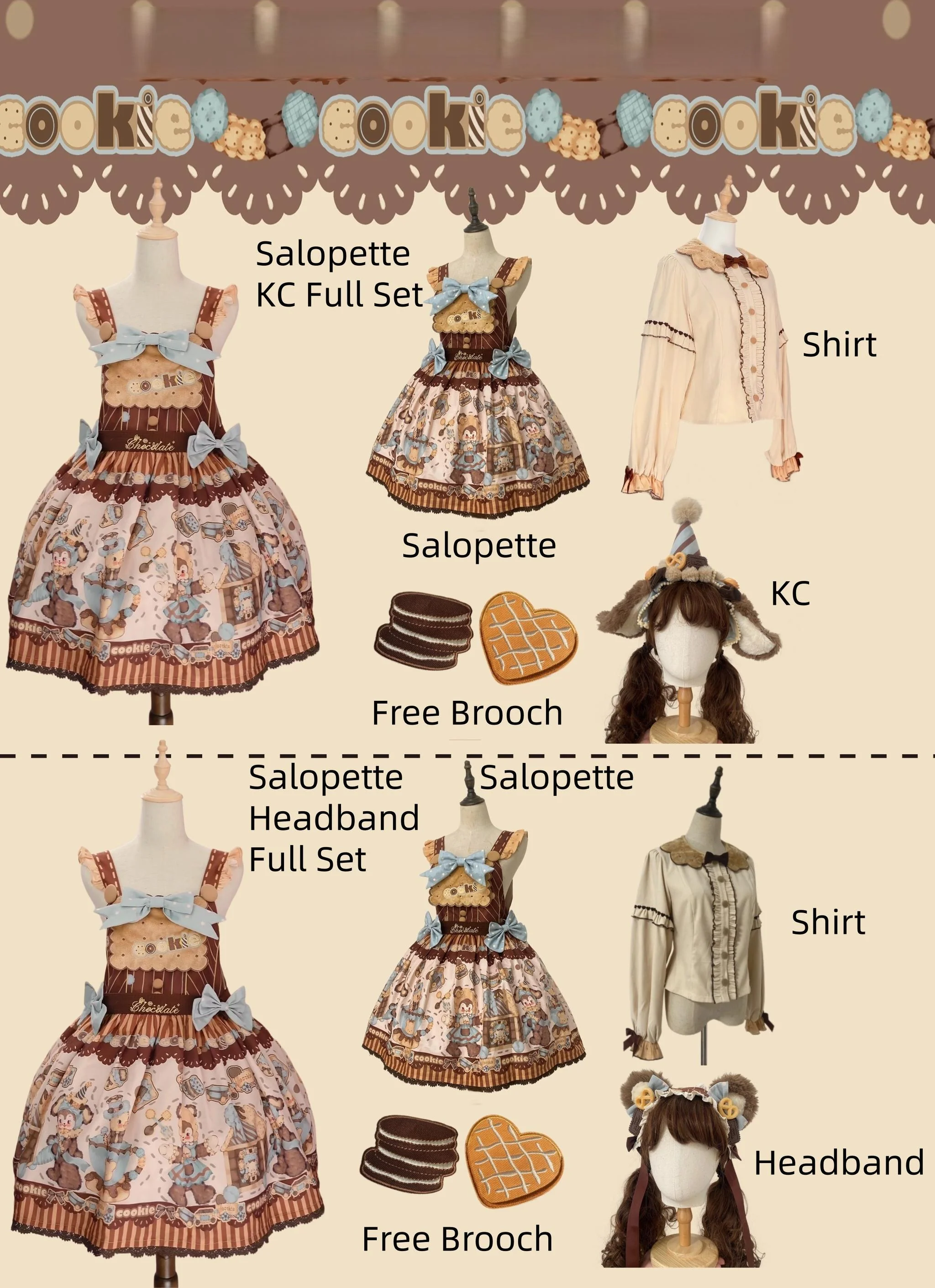 Bear Cookies - Kawaii Bear Printed Vintage Lolita Dress - Image 19