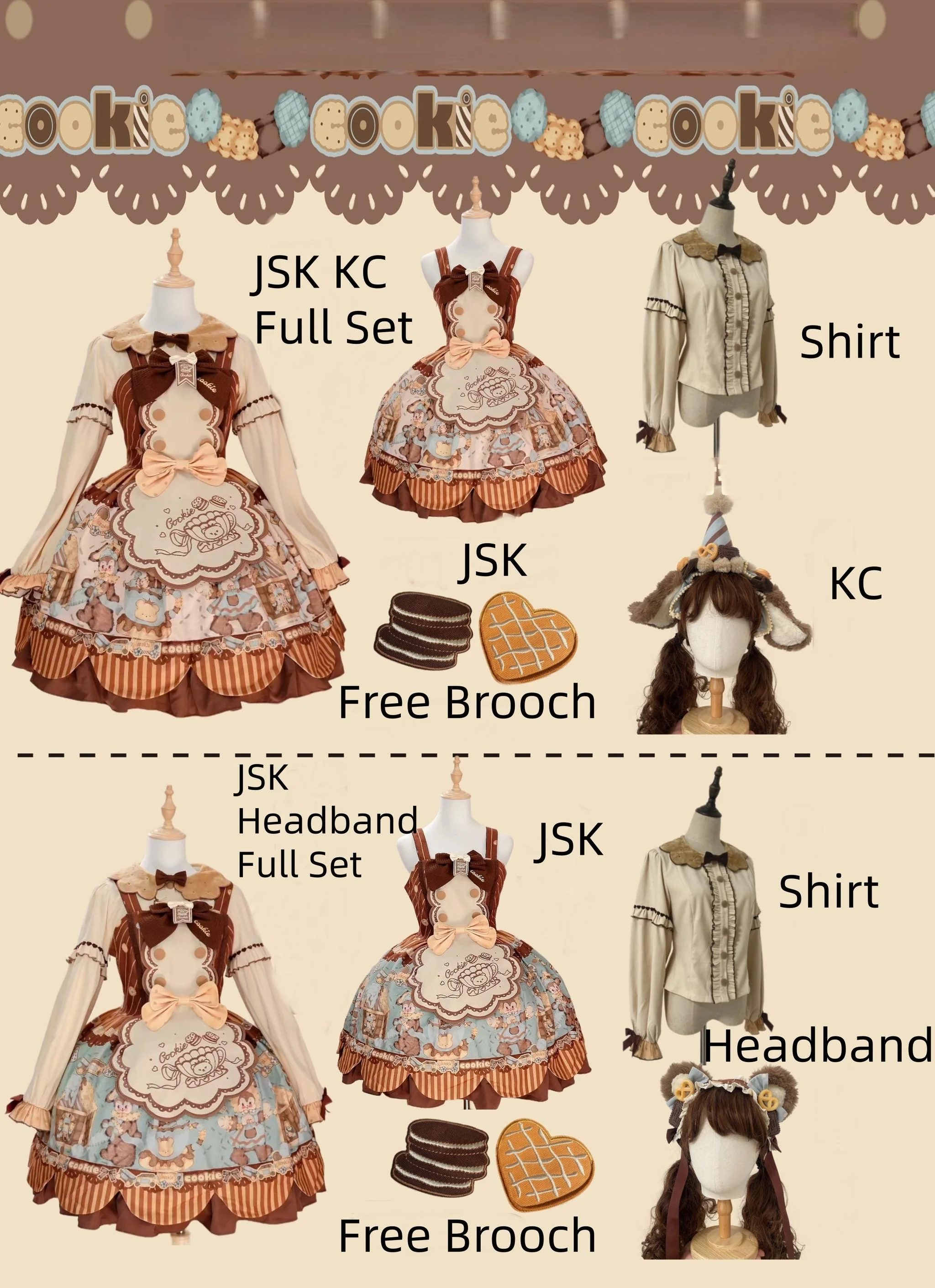 Bear Cookies - Kawaii Bear Printed Vintage Lolita Dress - Image 20
