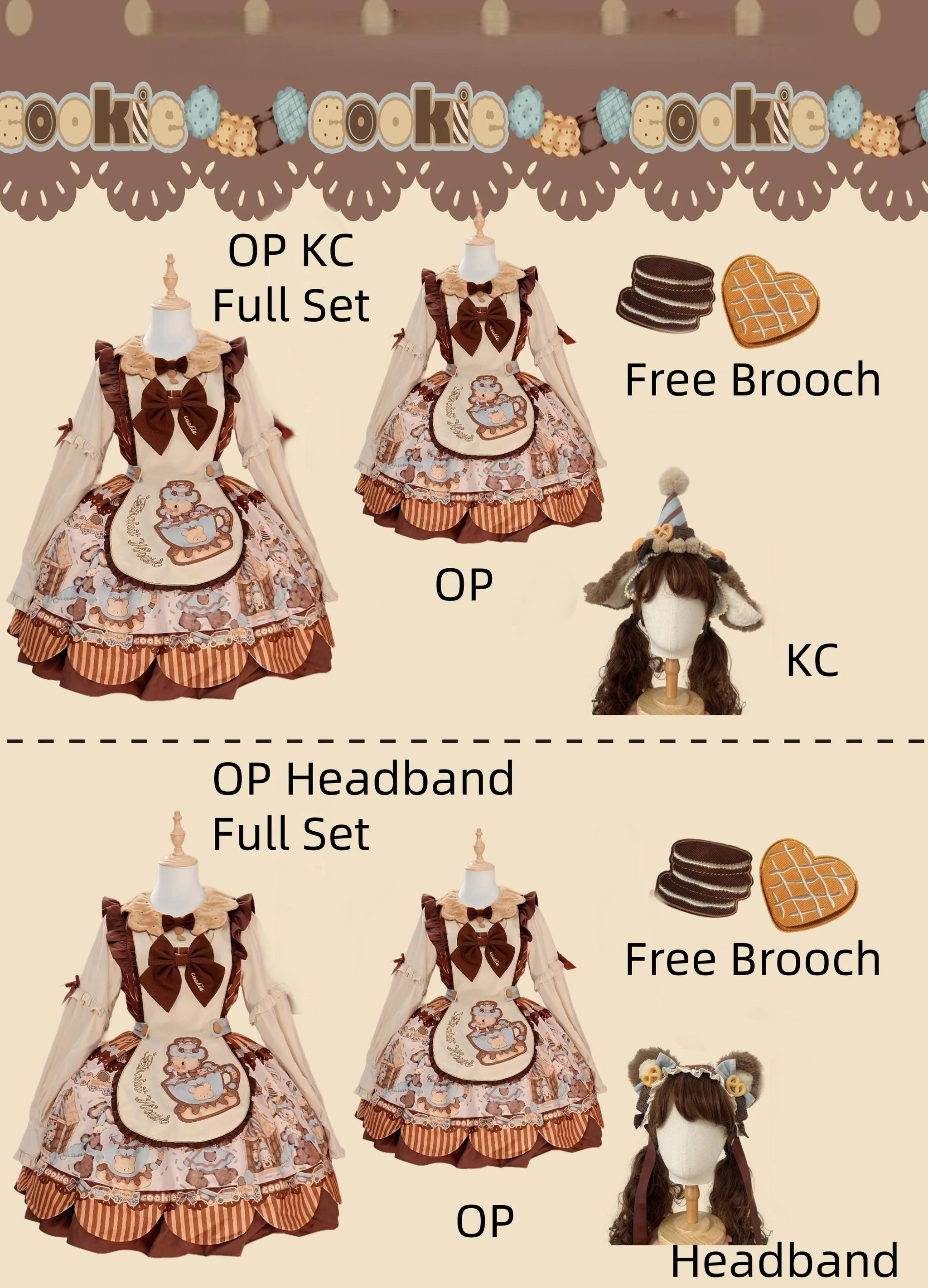 Bear Cookies - Kawaii Bear Printed Vintage Lolita Dress - Image 21