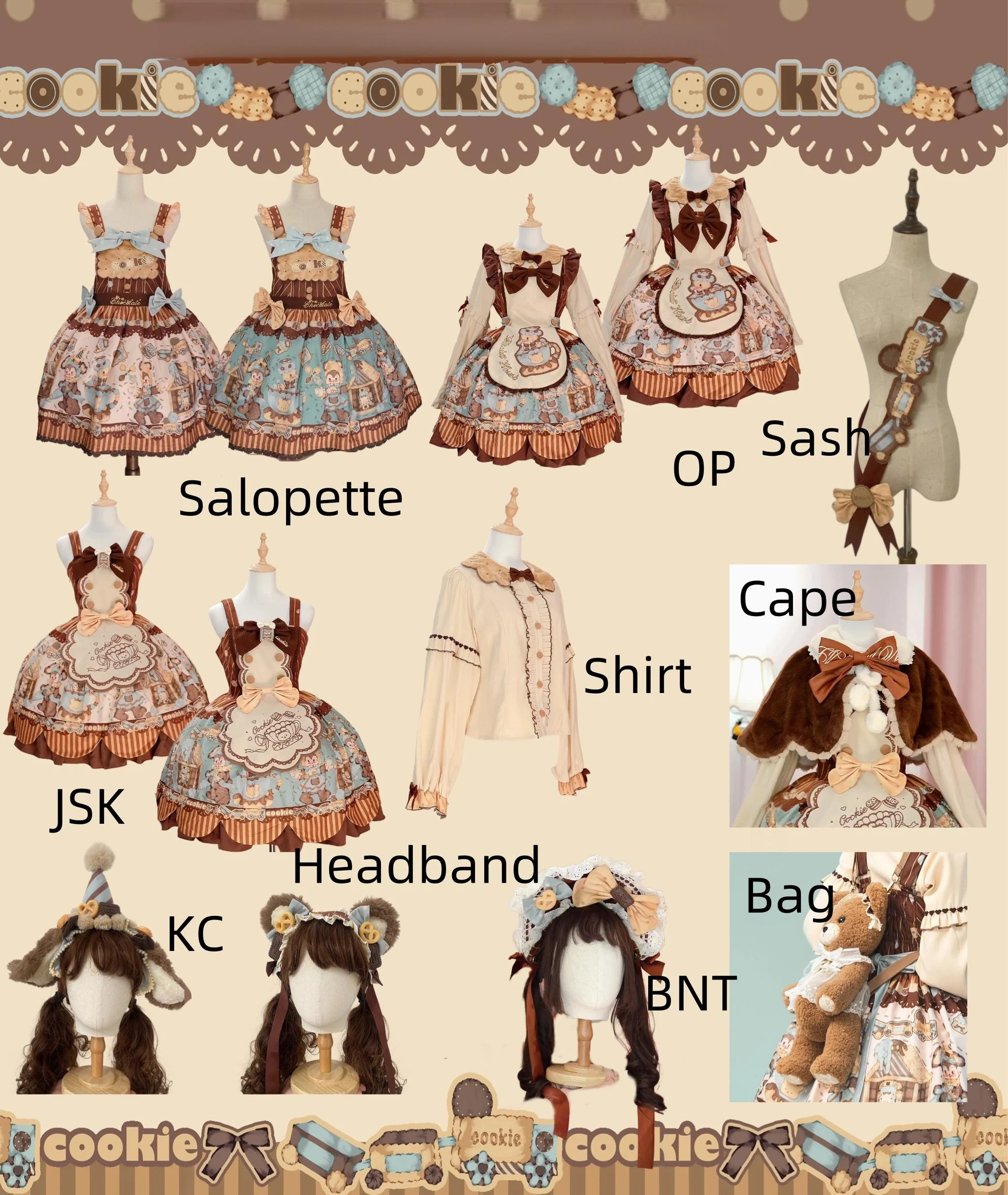 Bear Cookies - Kawaii Bear Printed Vintage Lolita Dress - Image 22