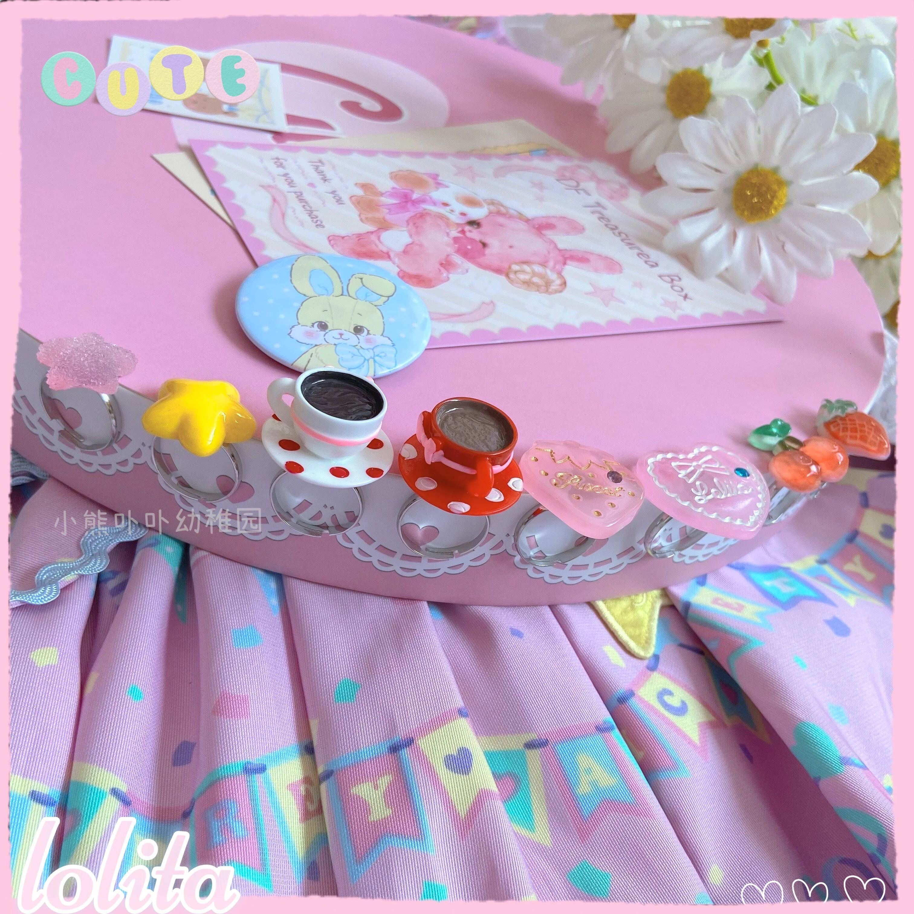 Kawaii Cake Heart Star Strawberry Lolita Rings - Image 8