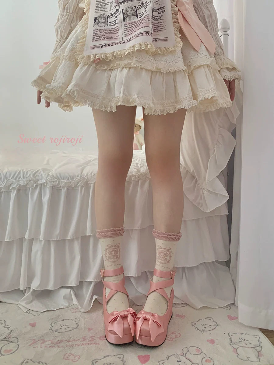 Roji Roji - Kawaii Cotton Lolita Socks Mid-calf Socks - Image 11