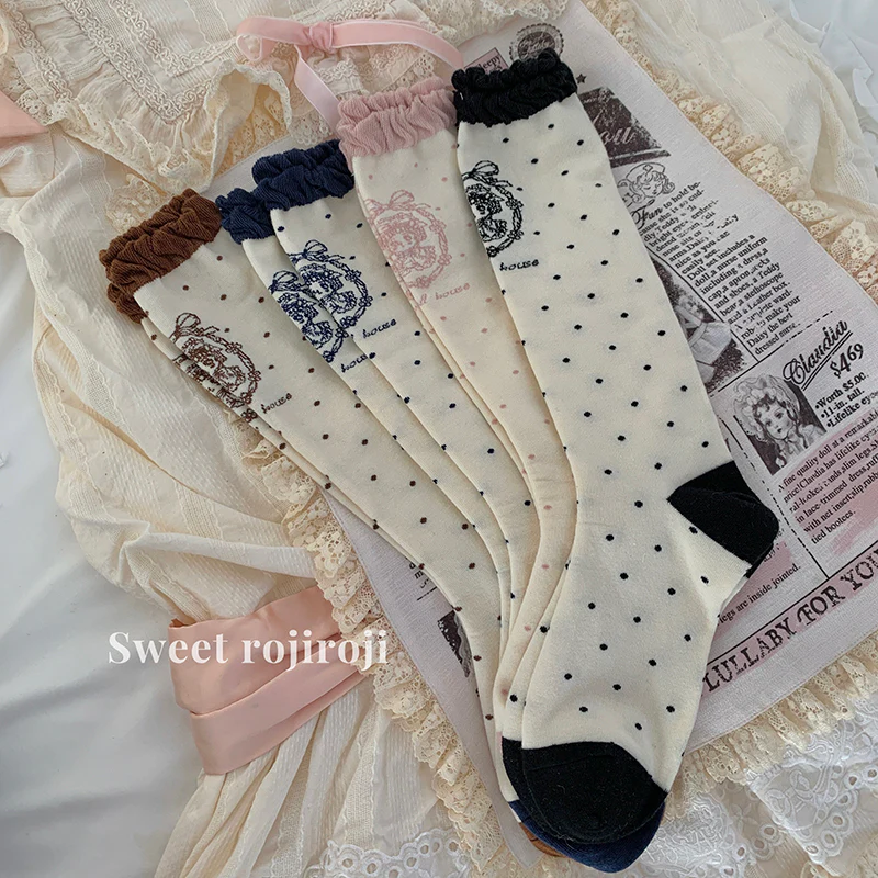Roji Roji - Kawaii Cotton Lolita Socks Mid-calf Socks - Image 2