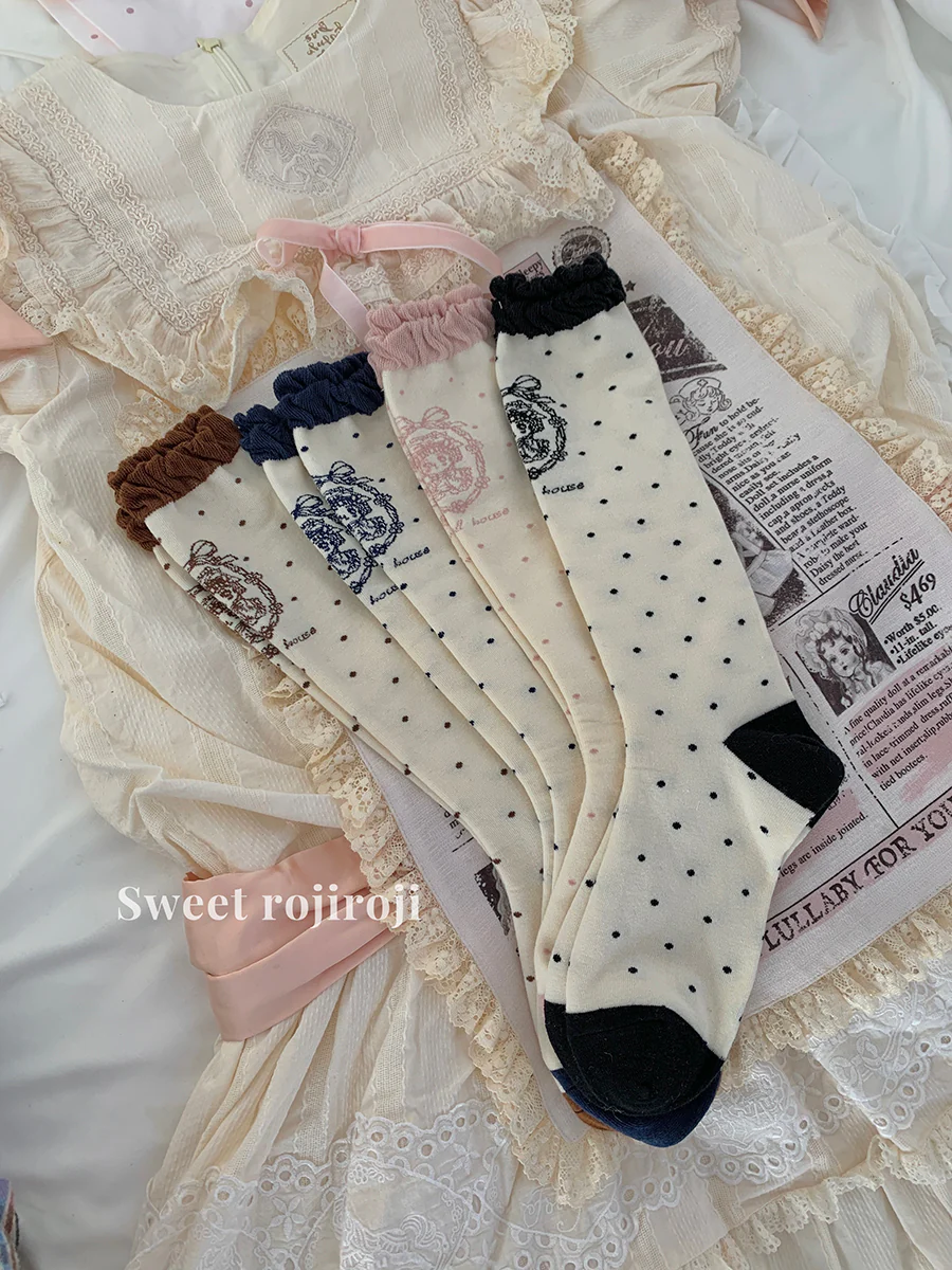 Roji Roji - Kawaii Cotton Lolita Socks Mid-calf Socks - Image 3