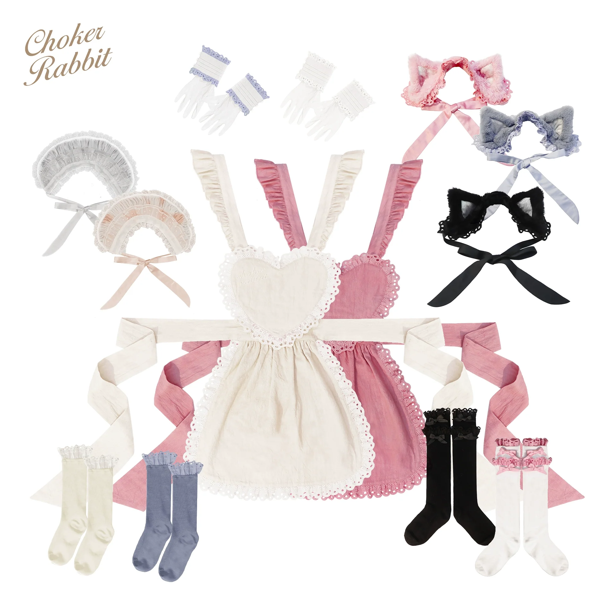 Choker Rabbit - Tabby Cat - Kawaii Lolita Accessory Cat Ear Headband Accessories