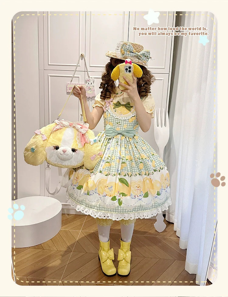 Mango Dango - Pakcoco - Kawaii Lolita Bag, Plush Backpack - Image 7