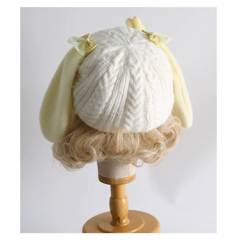 Xiaogui - Kawaii Lolita Baseball Cap Winter Plush Hat with Bunny Ears - Image 7