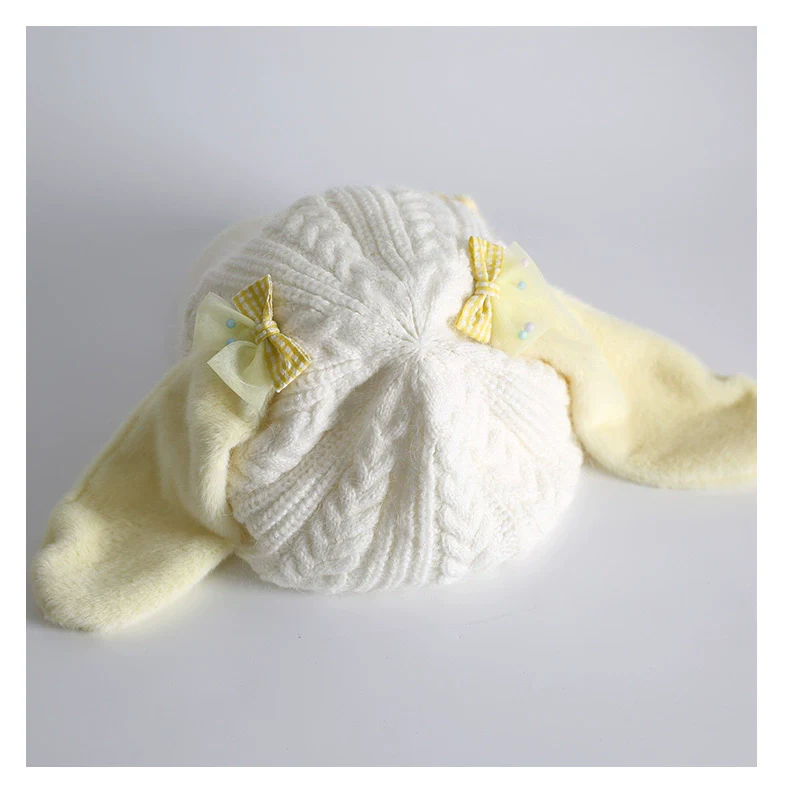 Xiaogui - Kawaii Lolita Baseball Cap Winter Plush Hat with Bunny Ears - Image 9