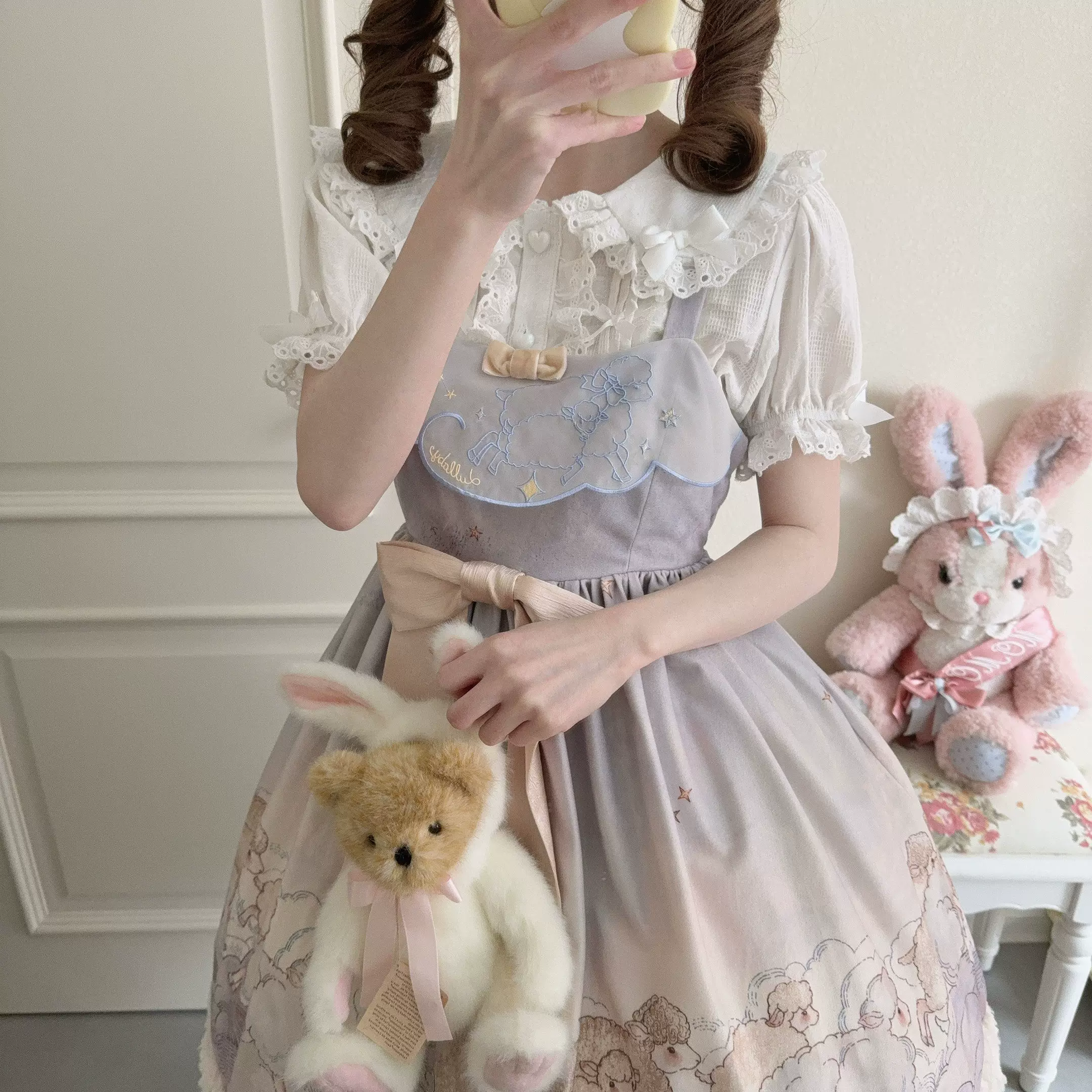 Kawaii Lolita Blouse, Detachable Hime Sleeves - Image 10