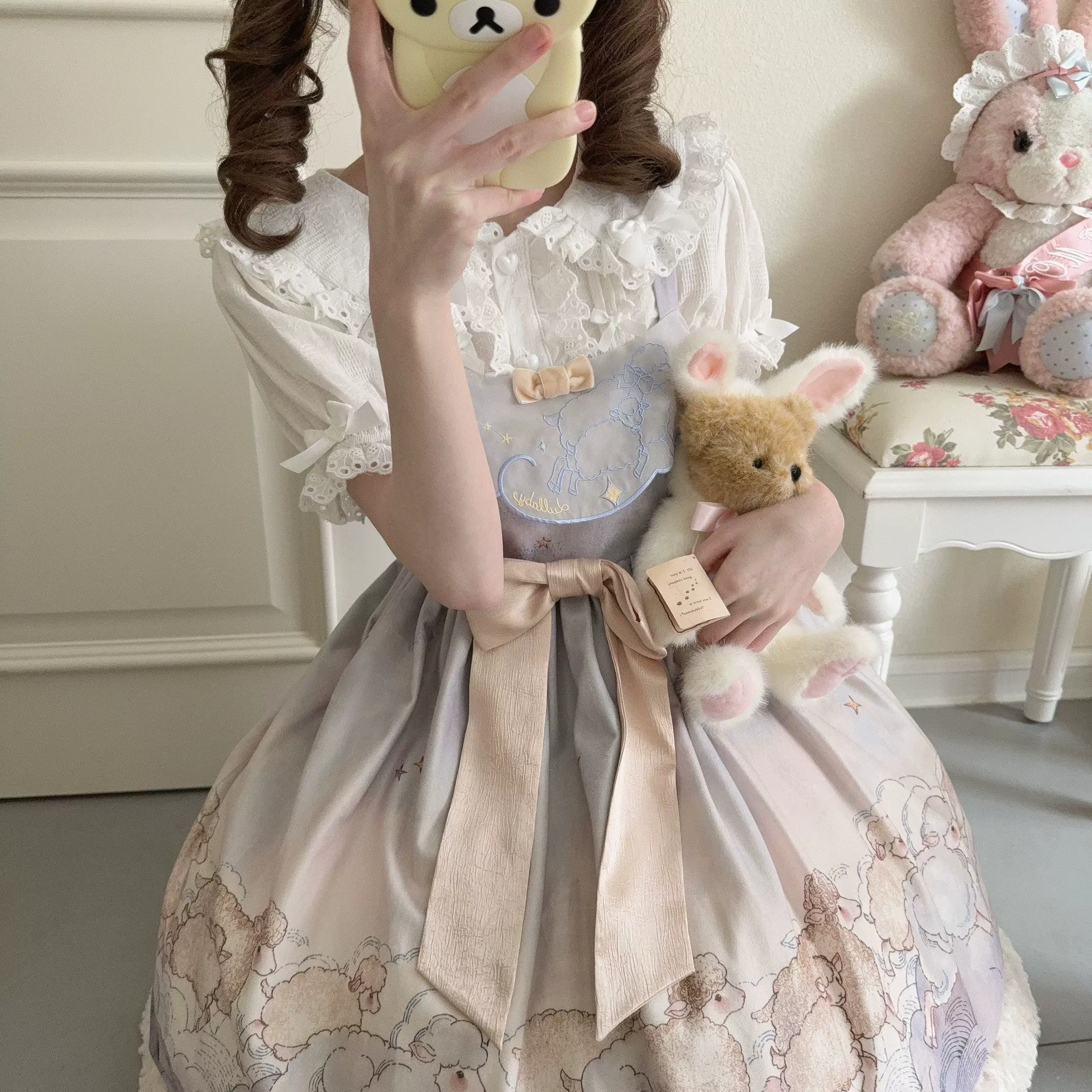 Kawaii Lolita Blouse, Detachable Hime Sleeves - Image 12
