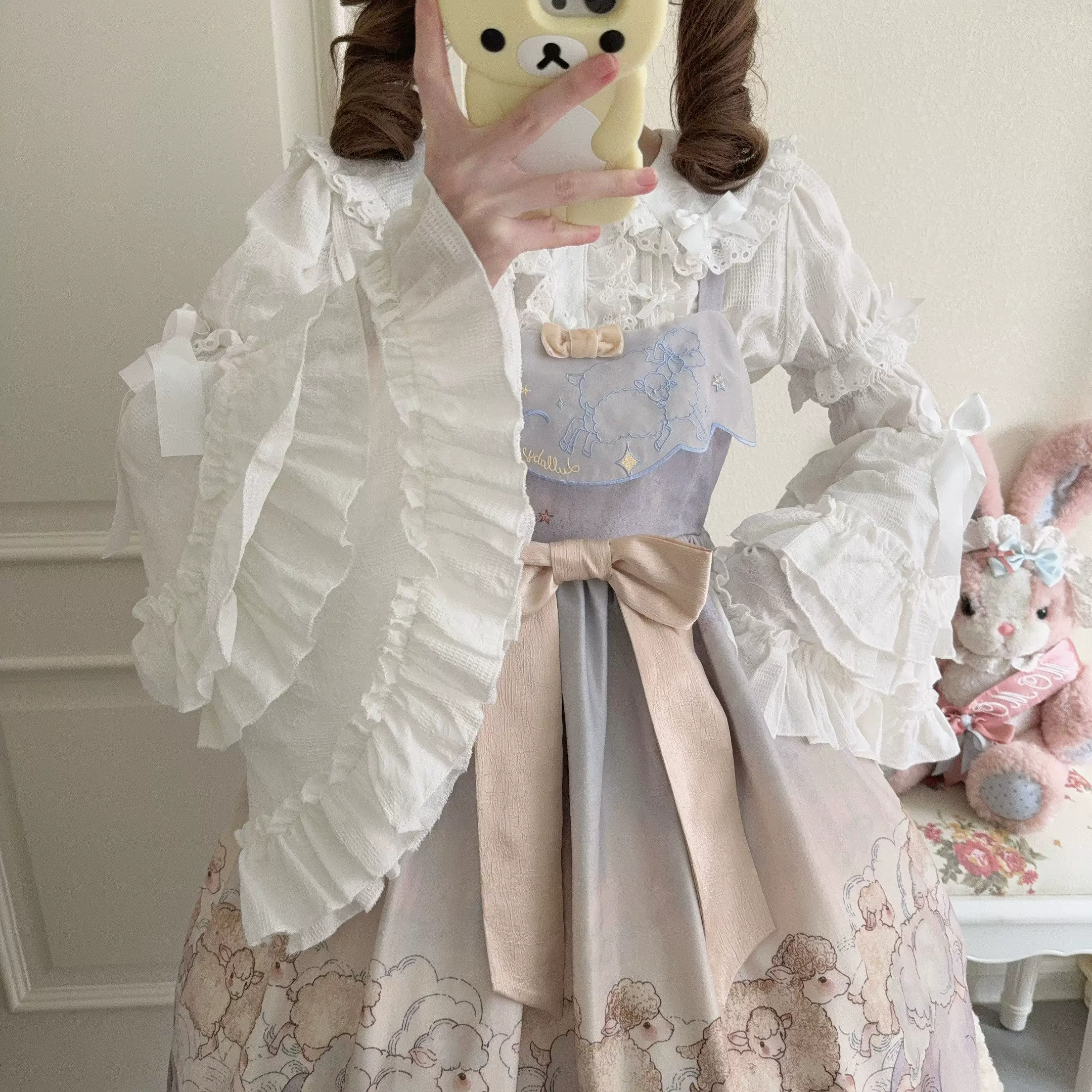 Kawaii Lolita Blouse, Detachable Hime Sleeves - Image 5