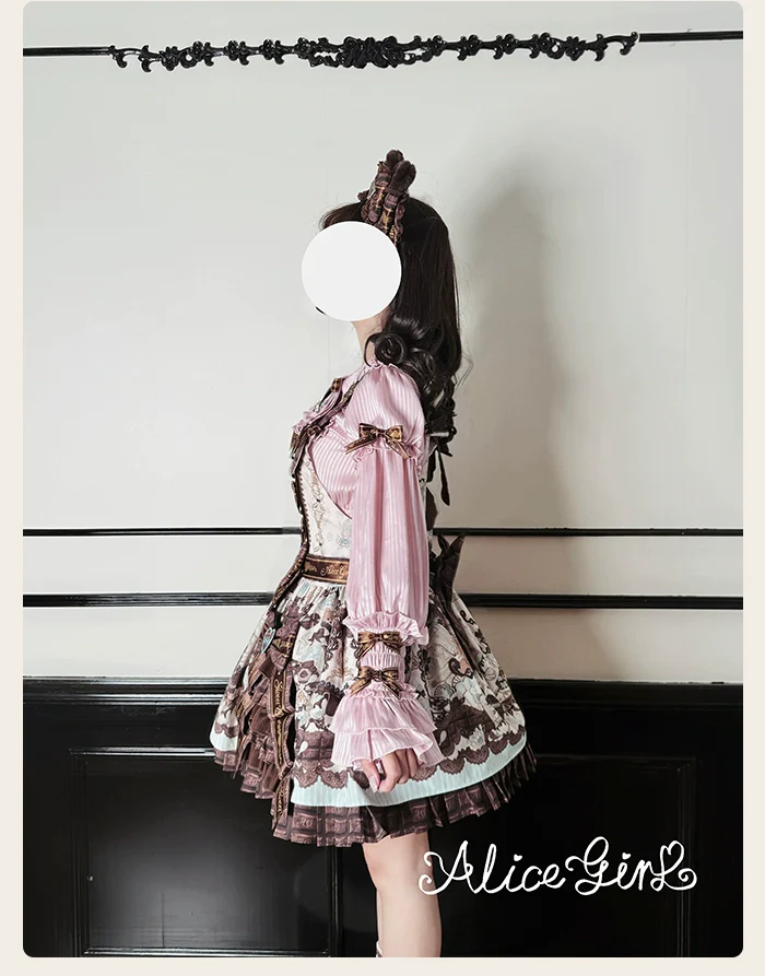 Alice Girl - Bear Chocolate Bar - Kawaii Lolita Blouse, Long Sleeve - Image 13